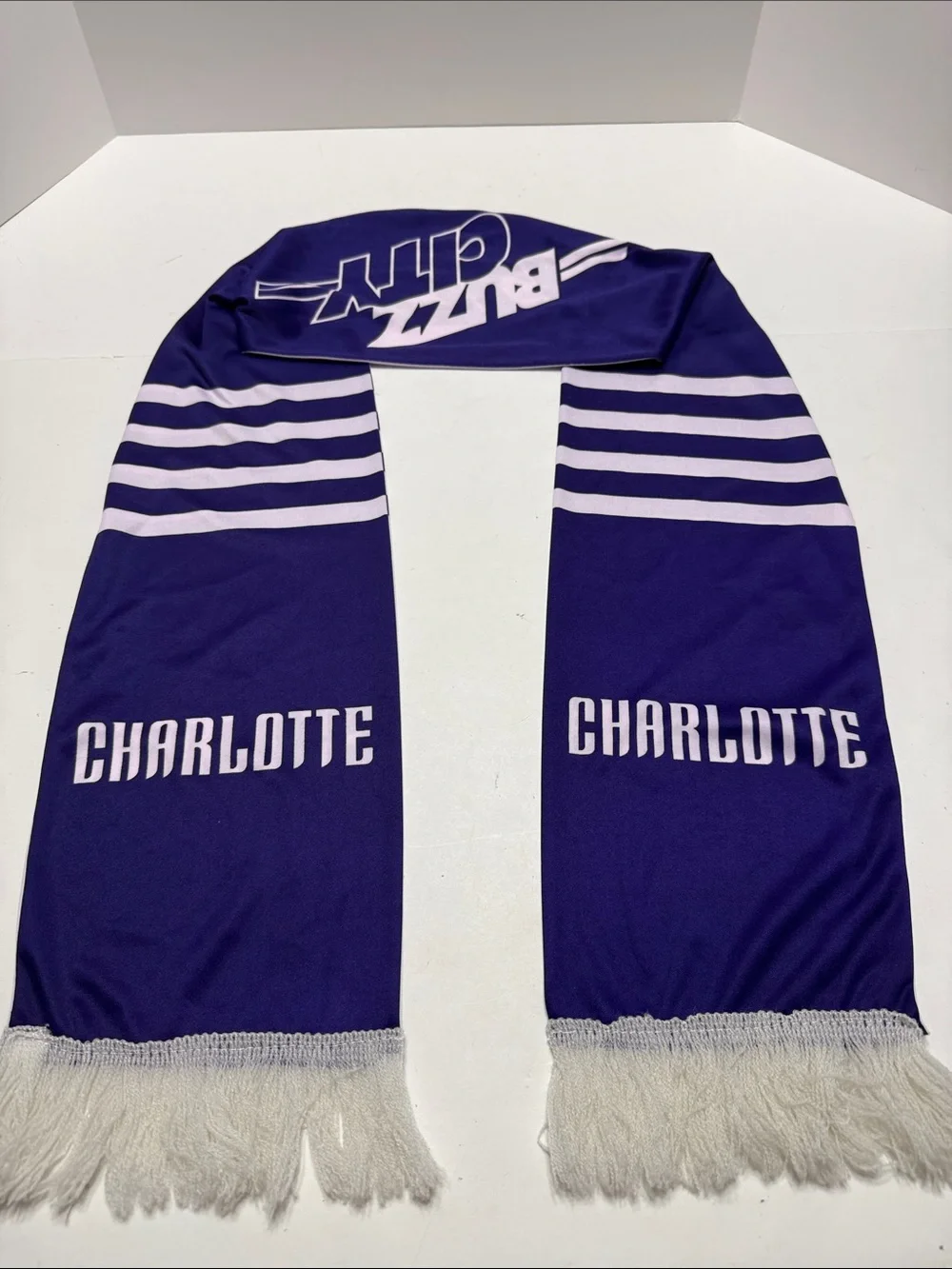 City Buzz Light Lavender Fringe Scarf with Soft White Tassels